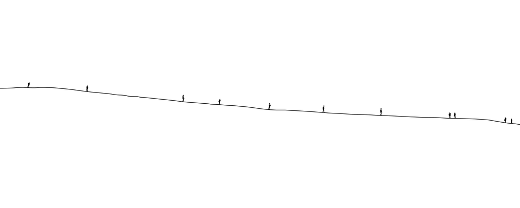 illustration of people walking on a line